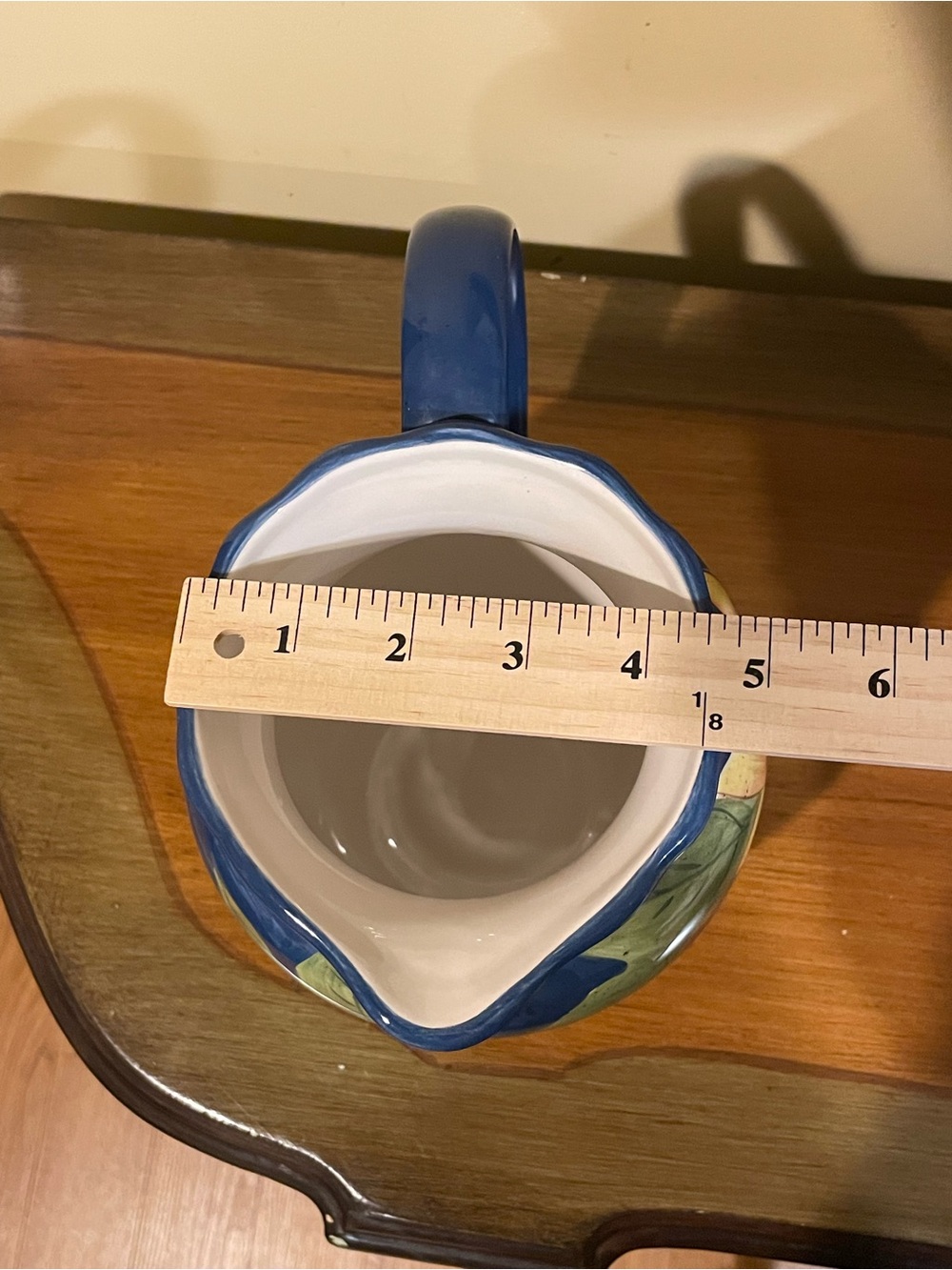 Jay Import Co. Vintage Stoneware Sunflower Pitcher, Cobalt Blue, Large Capacity - Picture 11 of 11